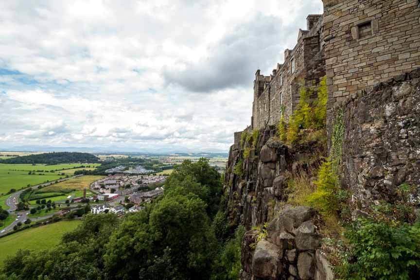 Steile Ostseite von Stirling Castle